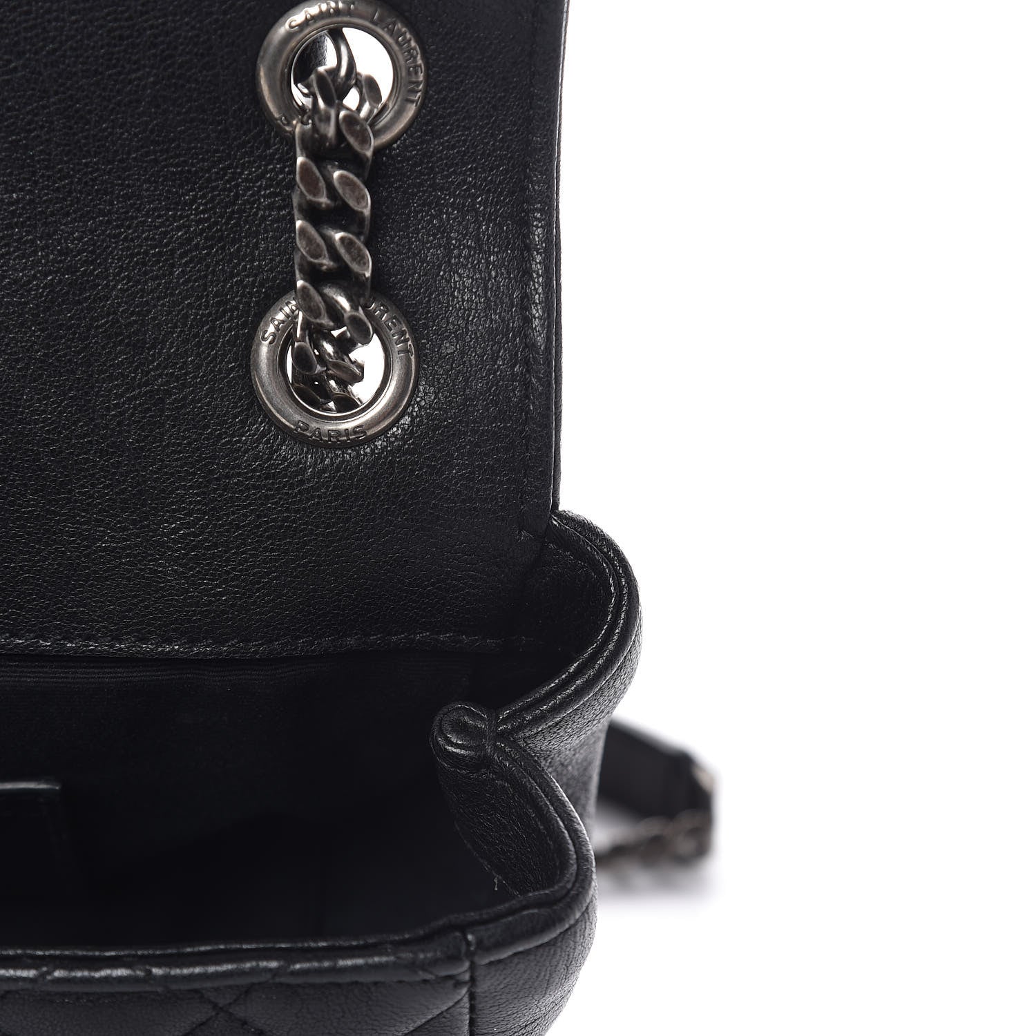 Saint Laurent Sheepskin Tri-Quilt Monogram Medium Soft Envelope Bag Black 11 of 18