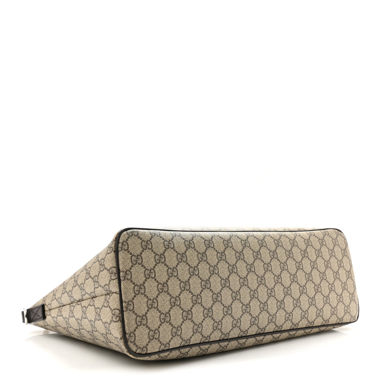 GG Supreme Monogram Medium Zippered Tote Dark Brown