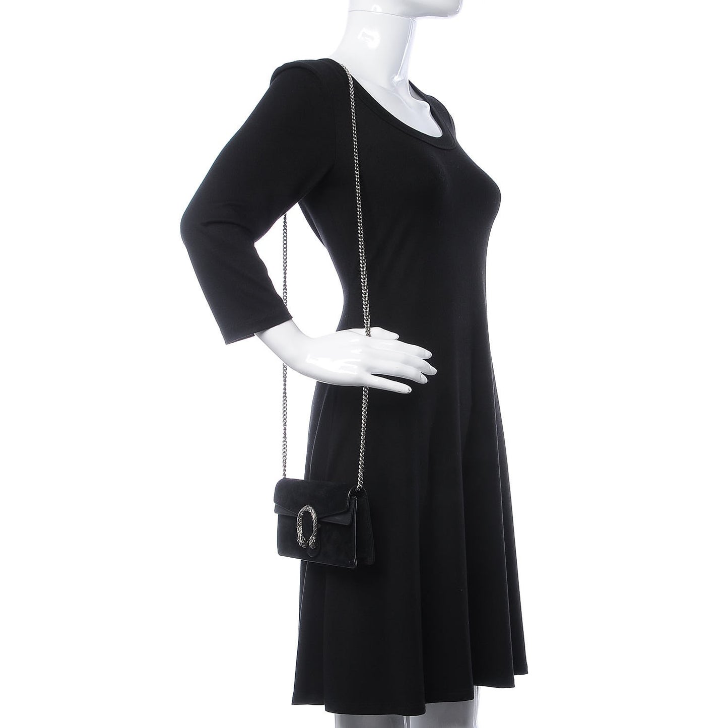 Suede Super Mini Dionysus Shoulder Bag Black