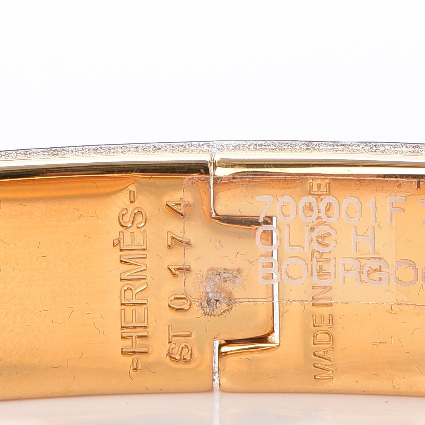Enamel Narrow Clic Clac H Bracelet GM Bourgogne