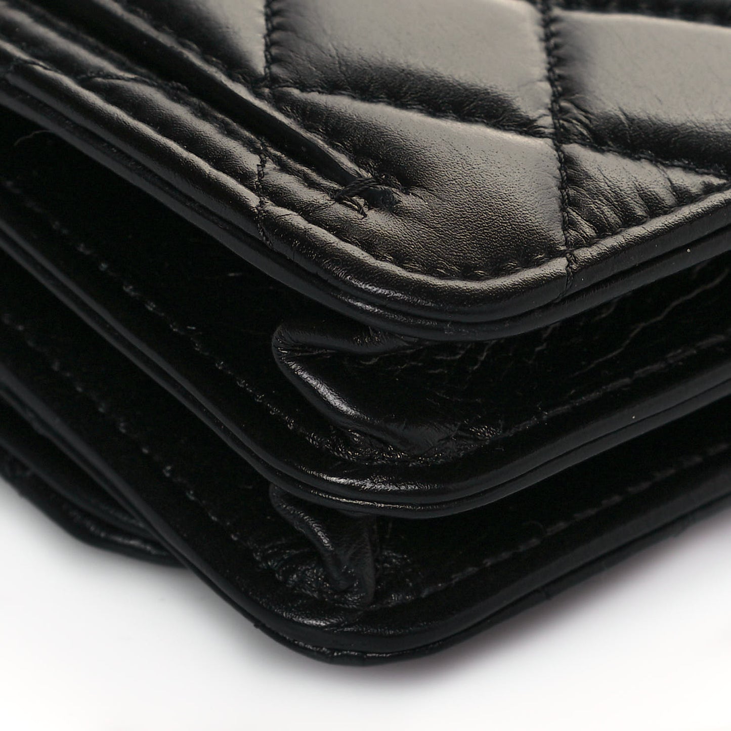 Calfskin Quilted Mini Maxi Pearls Wallet On Chain WOC Black