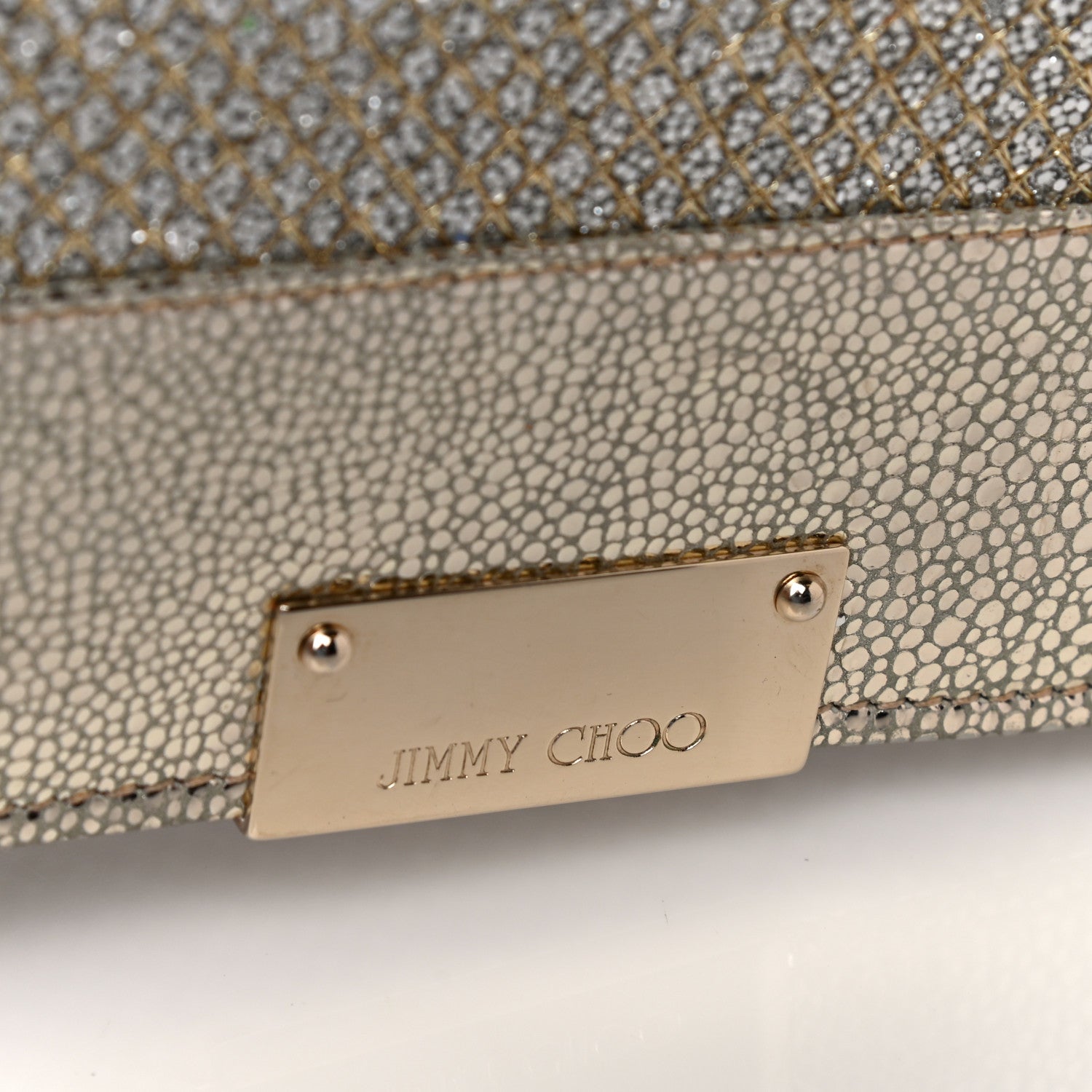Jimmy Choo Glitter Fabric Reese Clutch Wallet Metallic 7 of 11