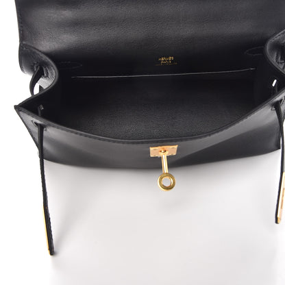 Hermes Swift Kelly Pochette Clutch Black 23 of 28