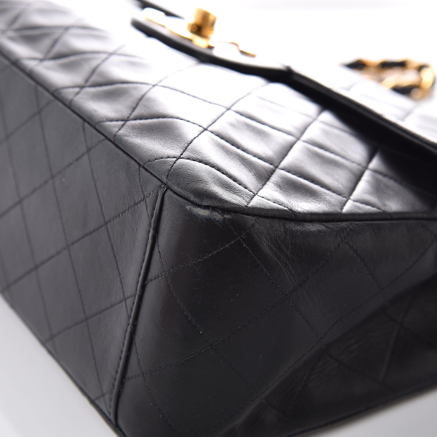 Chanel Lambskin Quilted XL Jumbo Single Flap Black 10 of 16
