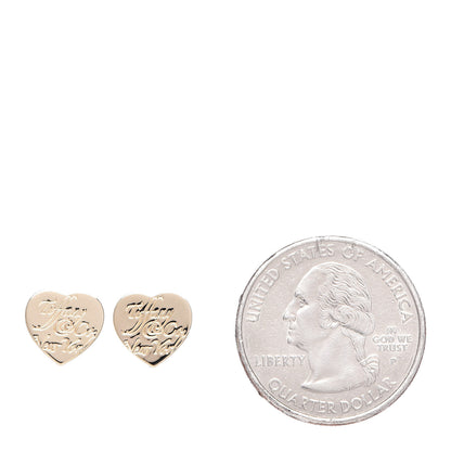 Tiffany 18K Yellow Gold Notes Heart Earrings 2 of 4