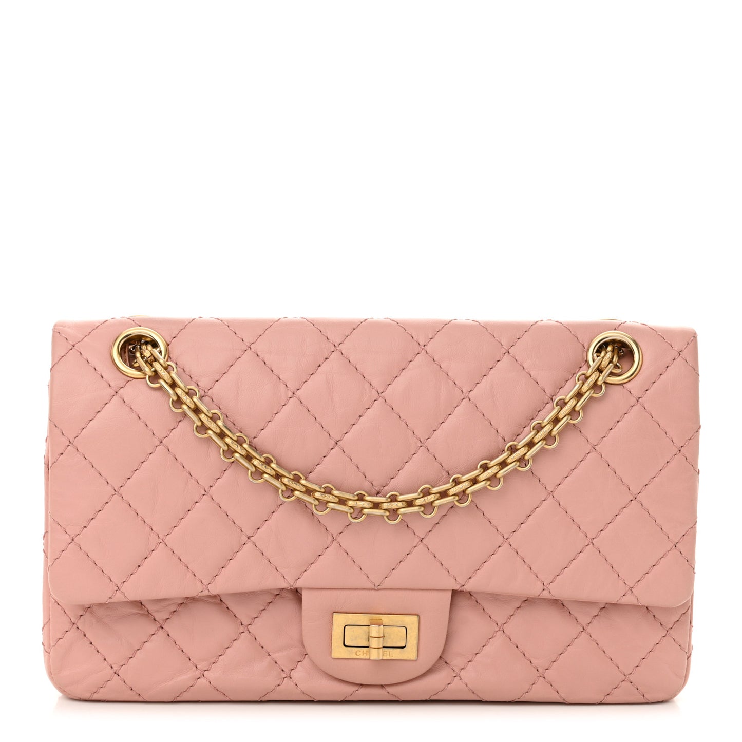 Aged Calfskin Quilted 2.55 Reissue 225 Flap Pink