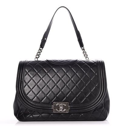 Chanel Lambskin Quilted Large Antik Boy Flap Black 1 of 8