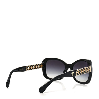 Chanel Acetate Metal Chain Square Sunglasses 5305 Black 4 of 7