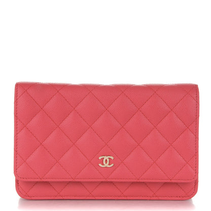 Chanel Caviar Quilted Wallet On Chain WOC Dark Pink 1 of 8