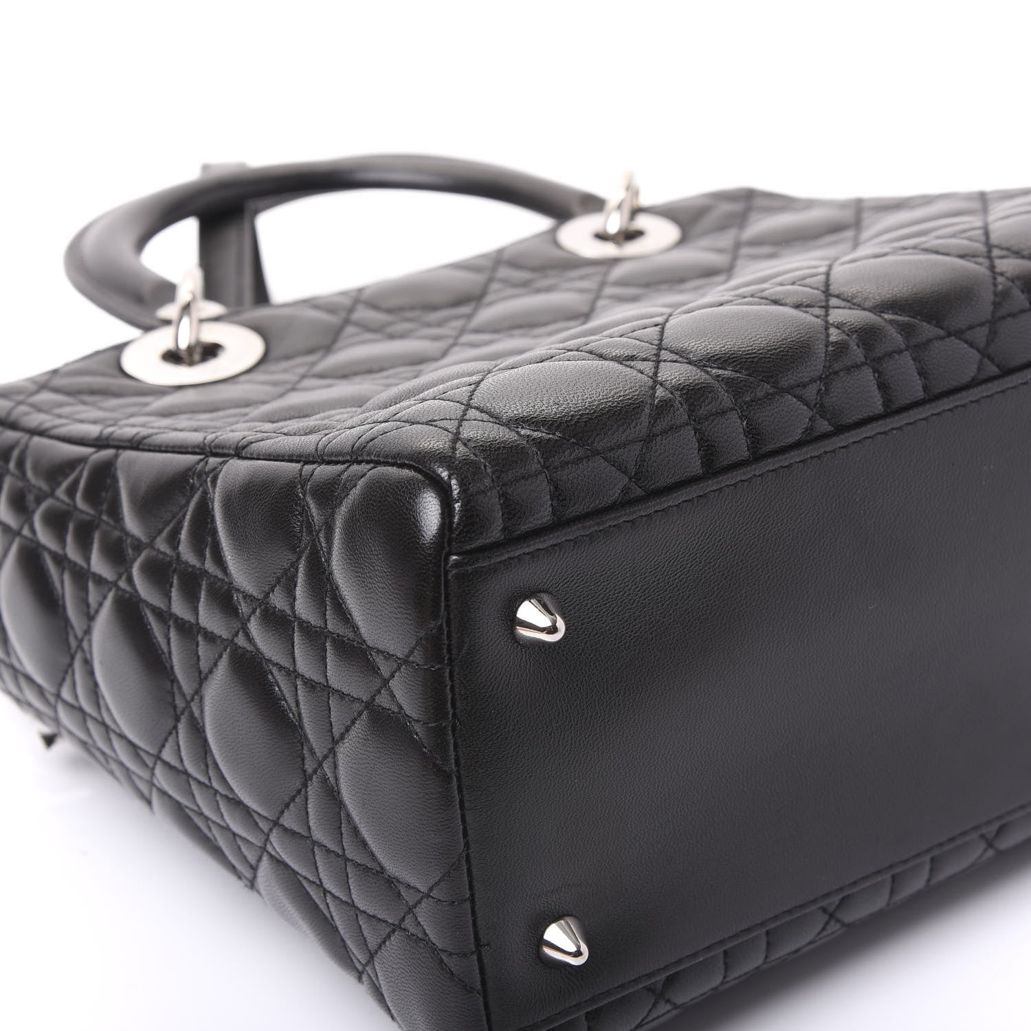 Christian Dior Lambskin Cannage Medium Lady Dior Black 7 of 10
