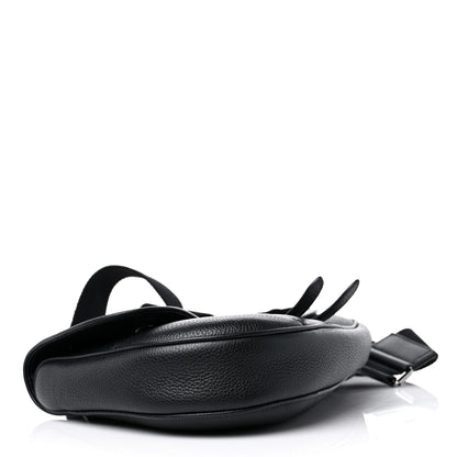 Christian Dior X SHAWN STUSSY Grained Calfskin Saddle Bag Black 4 of 12