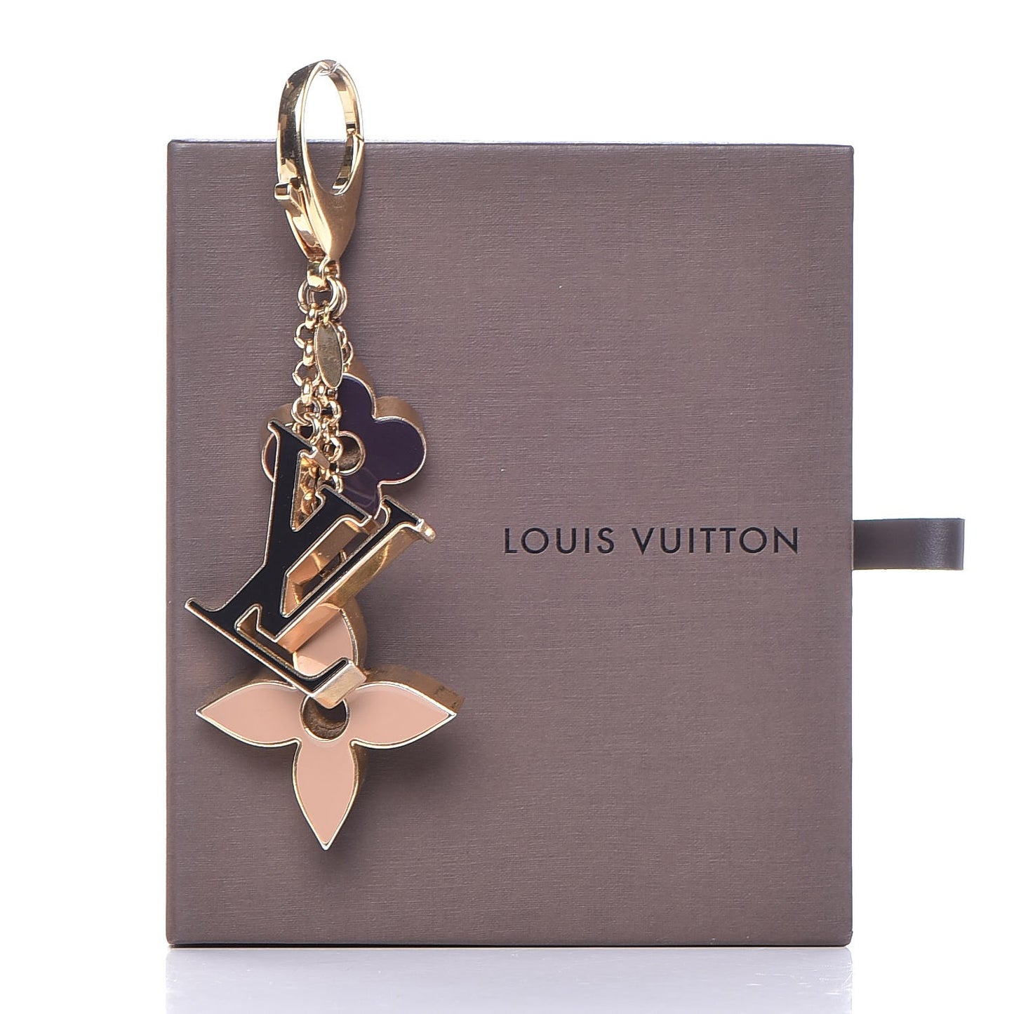 Fleur De Monogram Bag Charm Dore