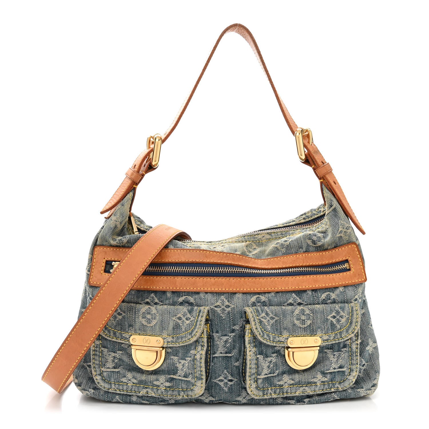 Louis Vuitton Monogram Denim Baggy PM Long Strap Blue 1 of 12