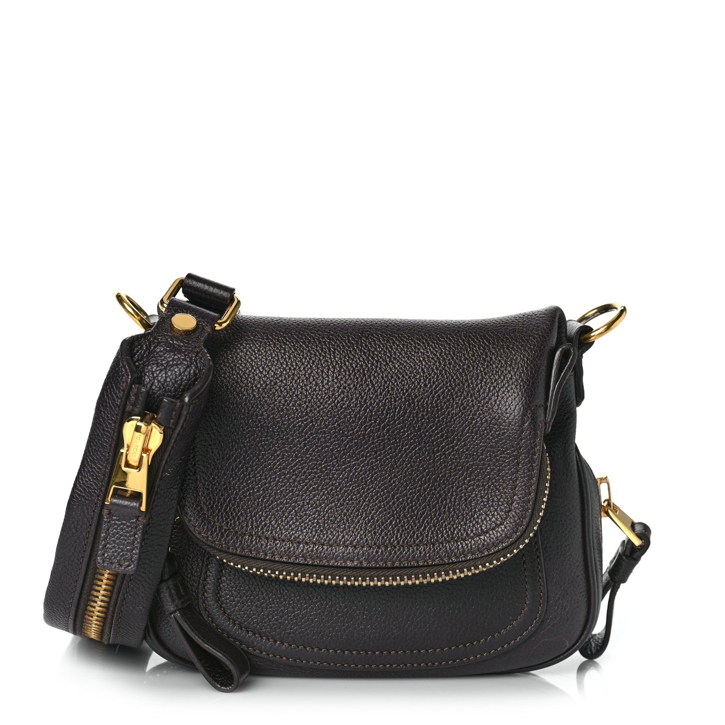 Calfskin Mini Jennifer Crossbody Bag Brown