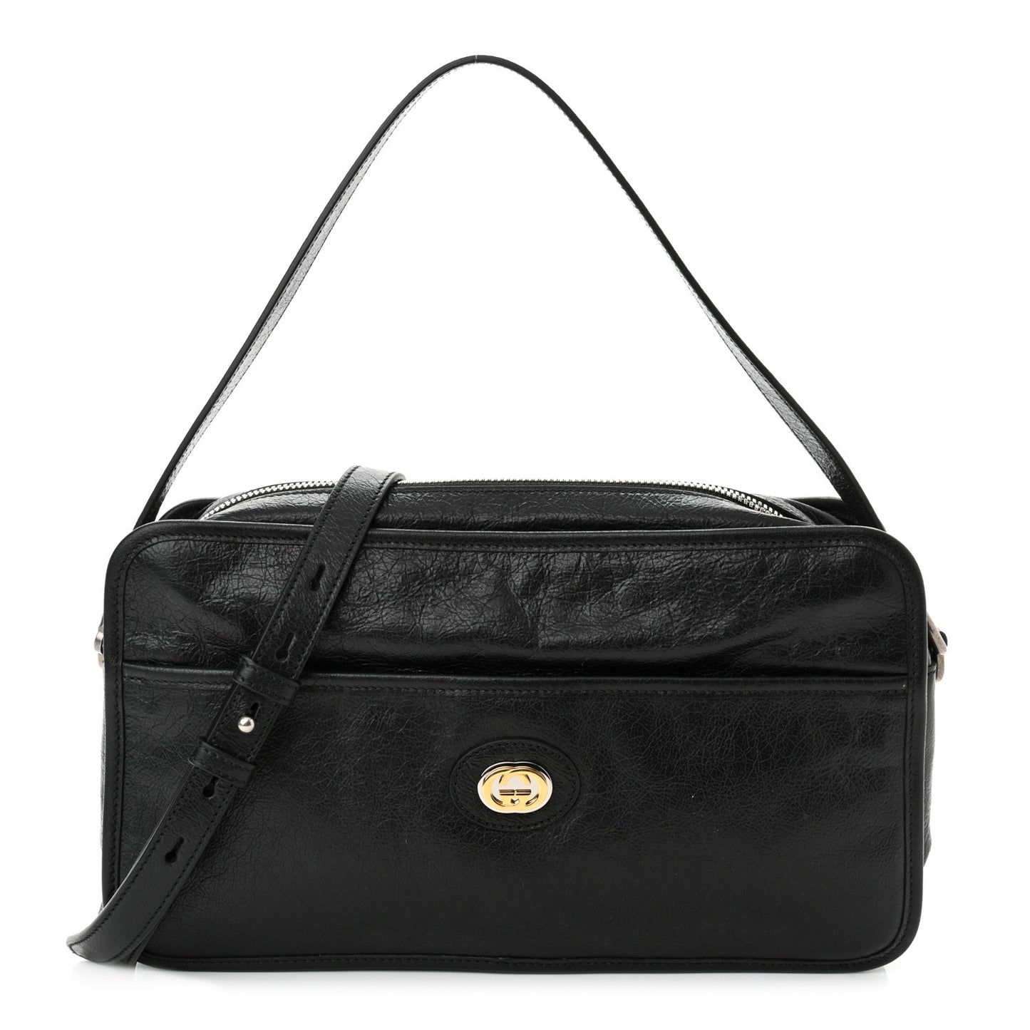 Fluffy Calfskin Morpheus Shoulder Bag Black