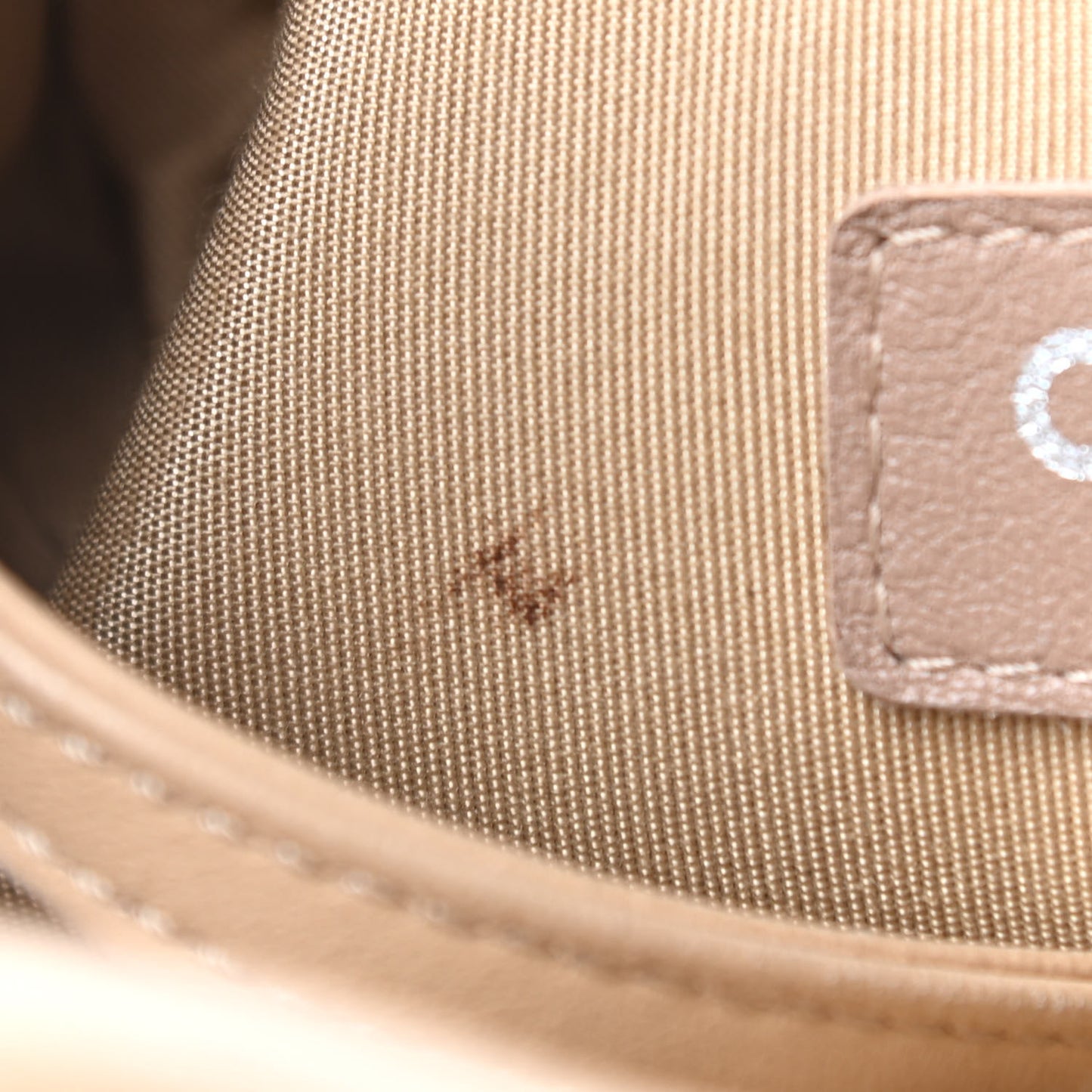 Lambskin Quilted Small CC Chain Bucket Bag Beige