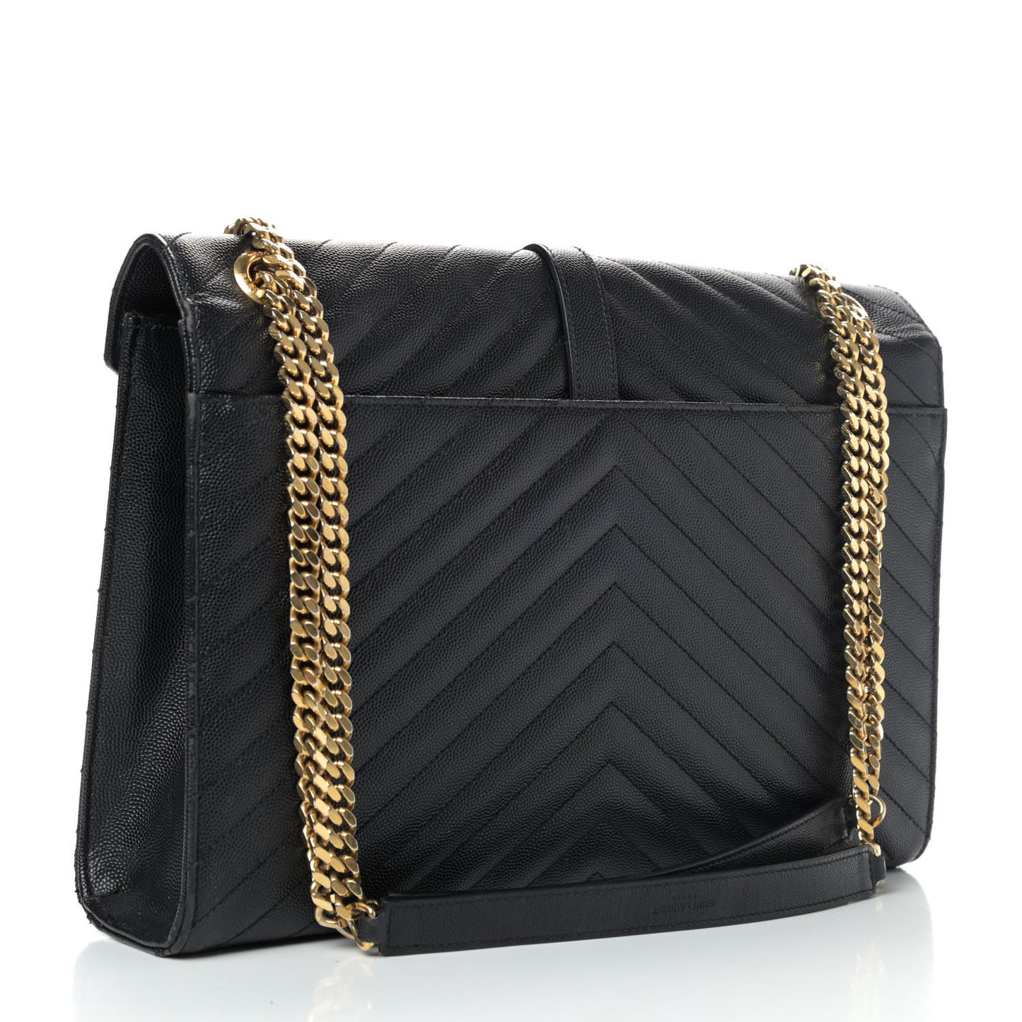 Grain De Poudre Matelasse Chevron Large Monogram Satchel Black