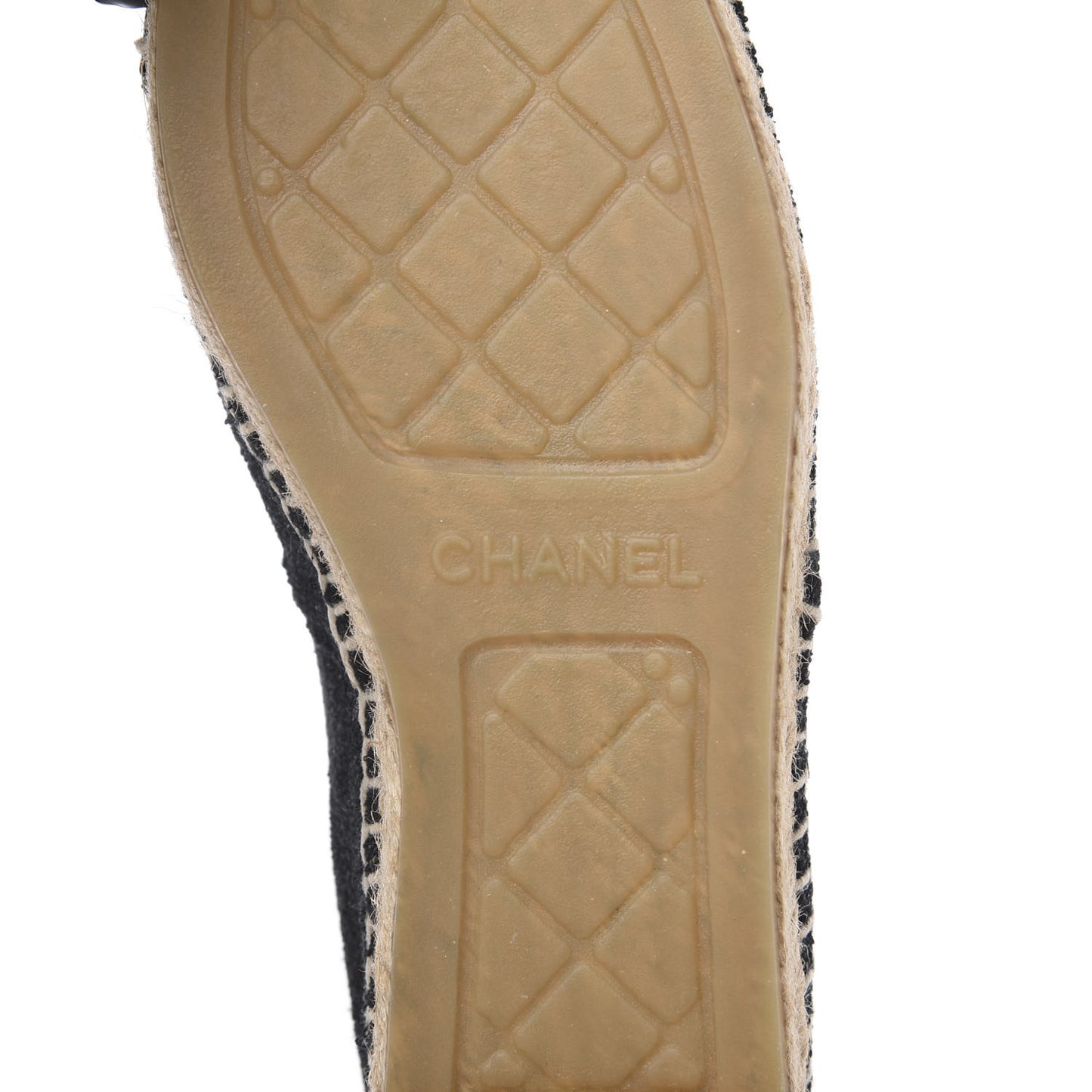 Fabric Patent Calfskin CC Espadrilles 36 Black