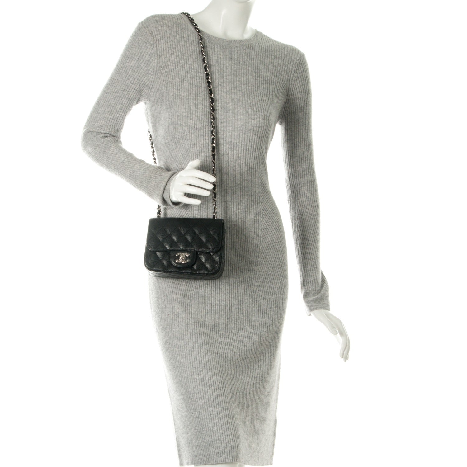 Chanel Caviar Quilted Mini Square Flap Black 2 of 8