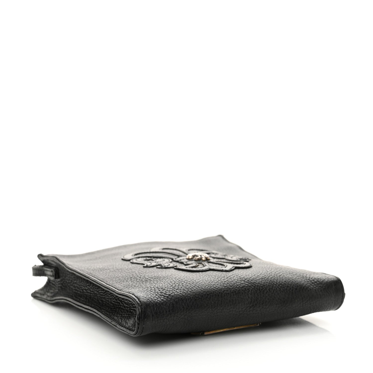 Chrome Hearts Grained Calfskin Fleur De Lis Square Pocket Crossbody Black 4 of 14