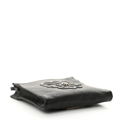 Chrome Hearts Grained Calfskin Fleur De Lis Square Pocket Crossbody Black 4 of 14