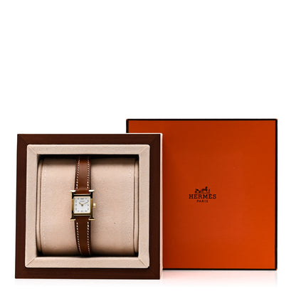 Hermes Stainless Steel Barenia 17.2mm Heure H Hour Quartz Watch Fauve 5 of 5