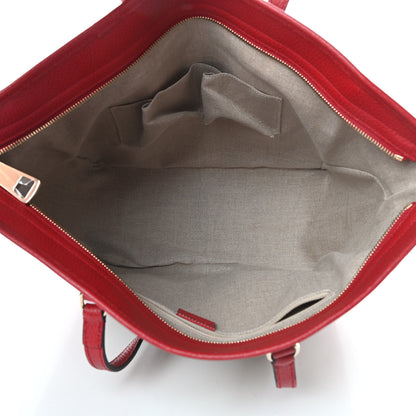 Gucci Monogram Bree Zippered Tote Beige Red 5 of 10