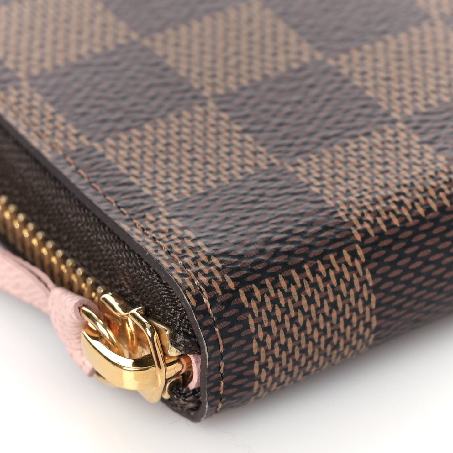 Damier Ebene Clemence Wallet Rose Ballerine
