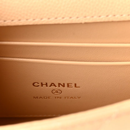 Chanel Caviar Quilted Coco Handle Clutch With Chain Beige 6 of 10