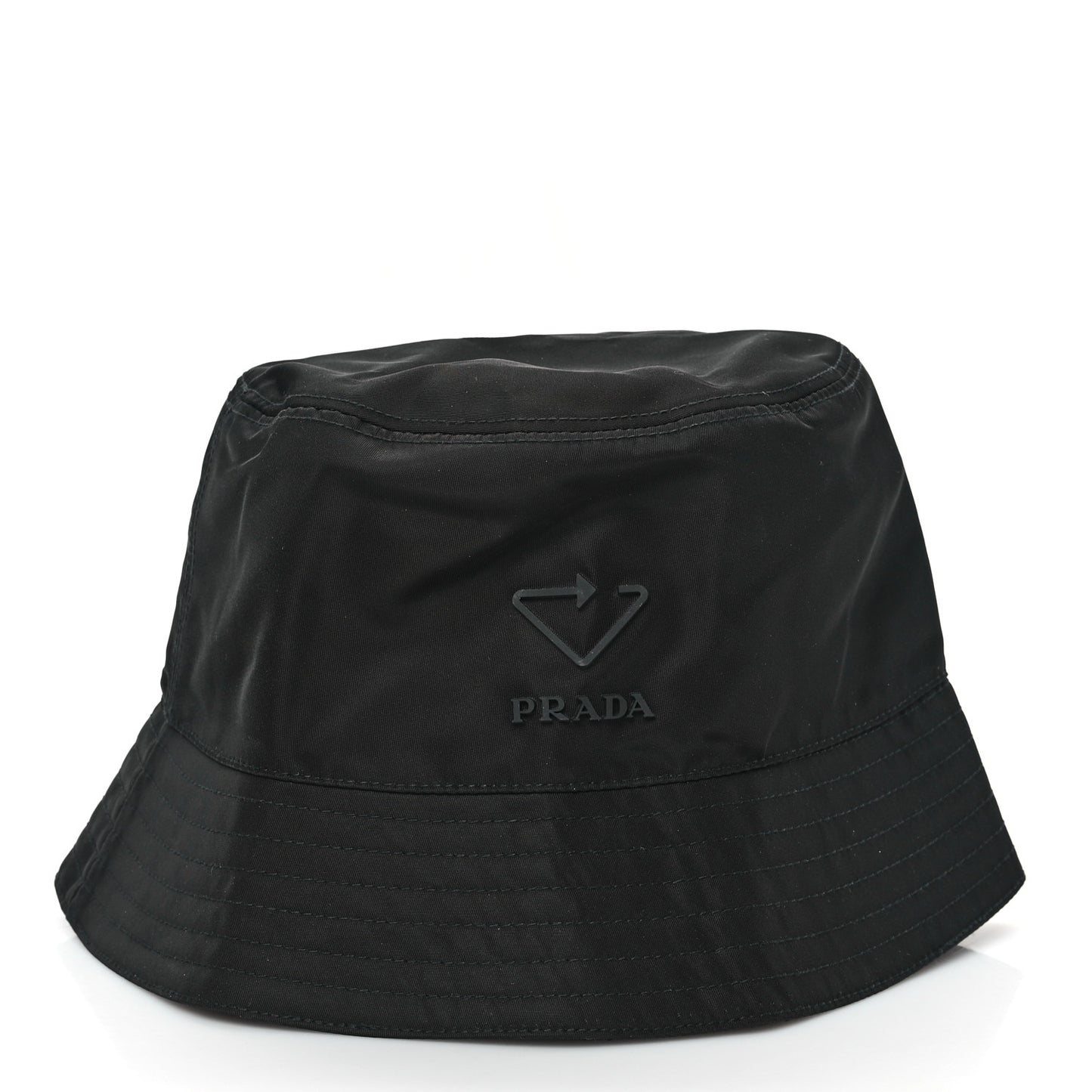 Re-Nylon Rubber Logo Bucket Hat S Black