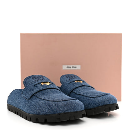Miu Miu Denim Mules 37.5 Denim 10 of 10