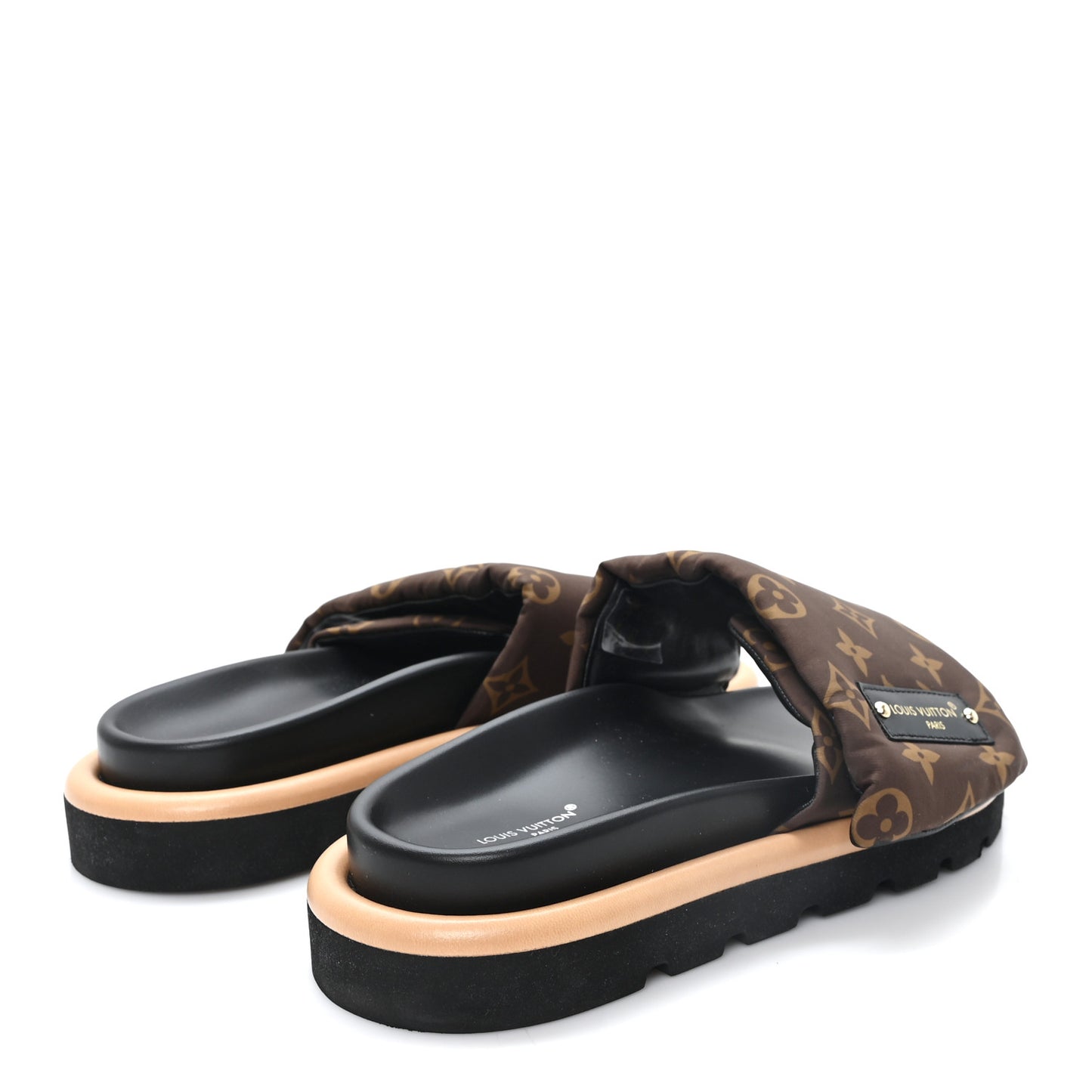 Nylon Monogram Pool Pillow Comfort Mule 38 Cacao Brown