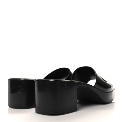 Gucci Rubber Gucci Logo Womens Platform 20/60mm Slide Sandals 40 Black 4 of 9