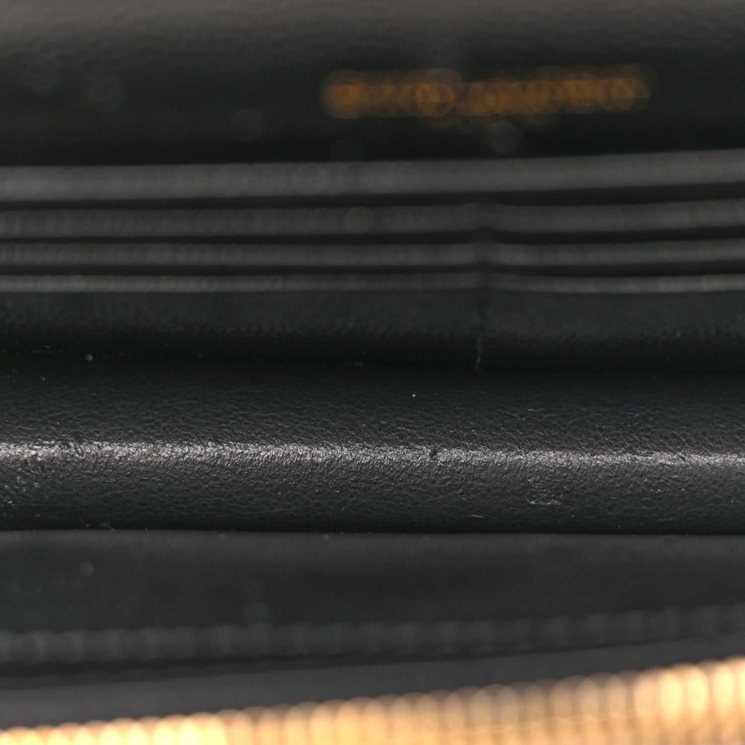 Saint Laurent Grain De Poudre Matelasse Chevron Monogram Envelope Chain Wallet Black 5 of 14