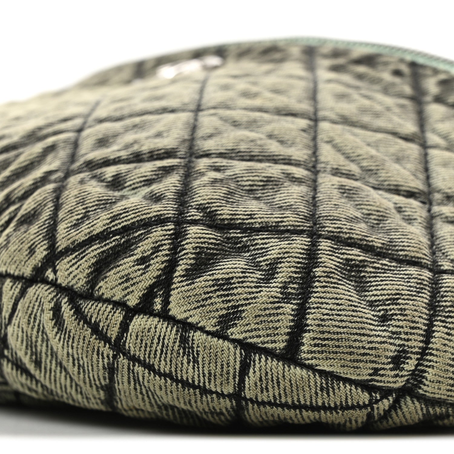 Chanel Denim Quilted Denimpression Waist Bag Green Black 10 of 10