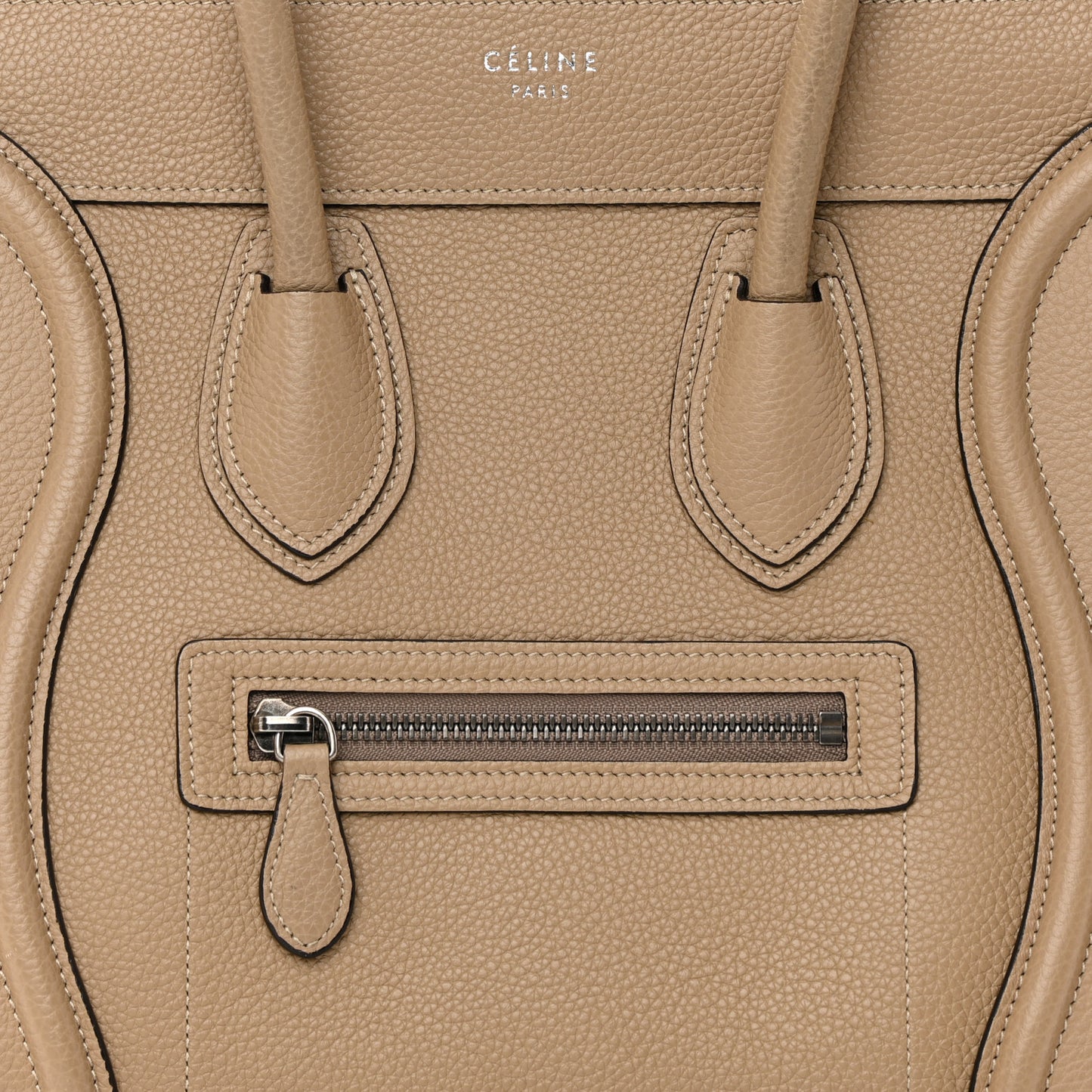 Drummed Calfskin Micro Luggage Dune