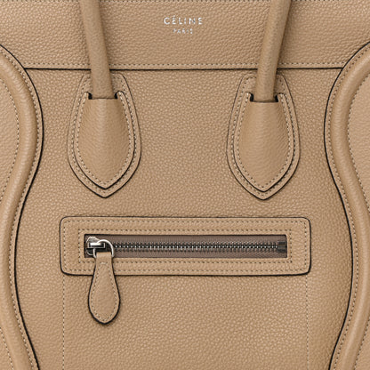 Celine Drummed Calfskin Micro Luggage Dune 8 of 14