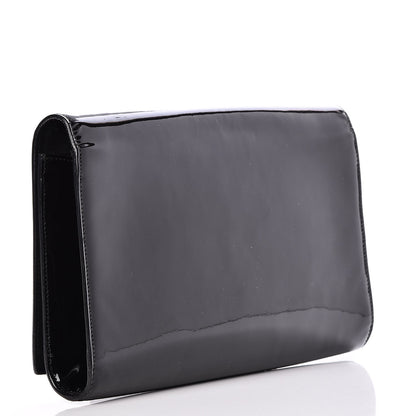 Saint Laurent Patent Monogram Large Belle De Jour Clutch Black 3 of 8