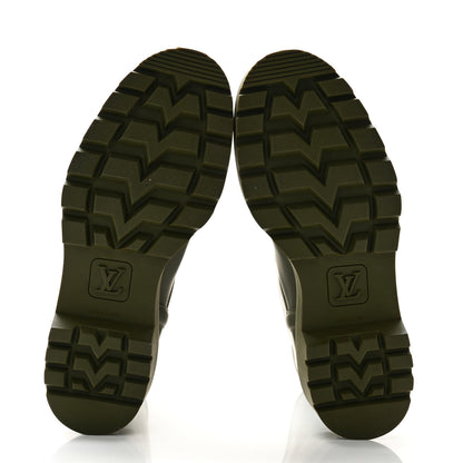 Louis Vuitton Rubber Calfskin Territory Flat Boots 38 Khaki 5 of 9