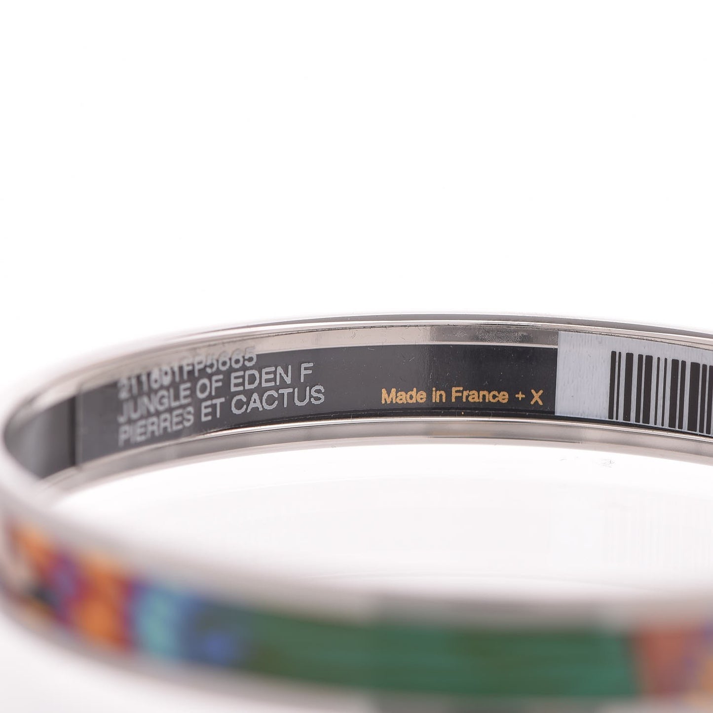 Enamel Printed Narrow Jungle Of Eden Bracelet 65 Pierres et Cactus