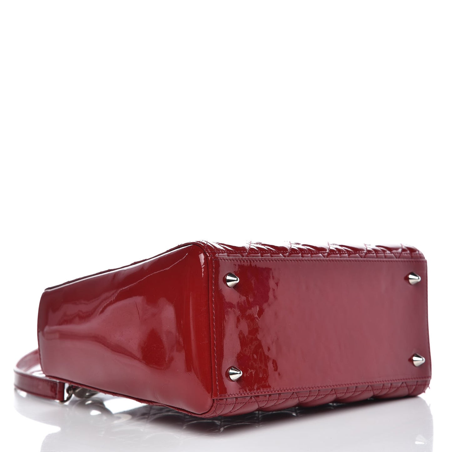 Patent Cannage Medium Lady Dior Red