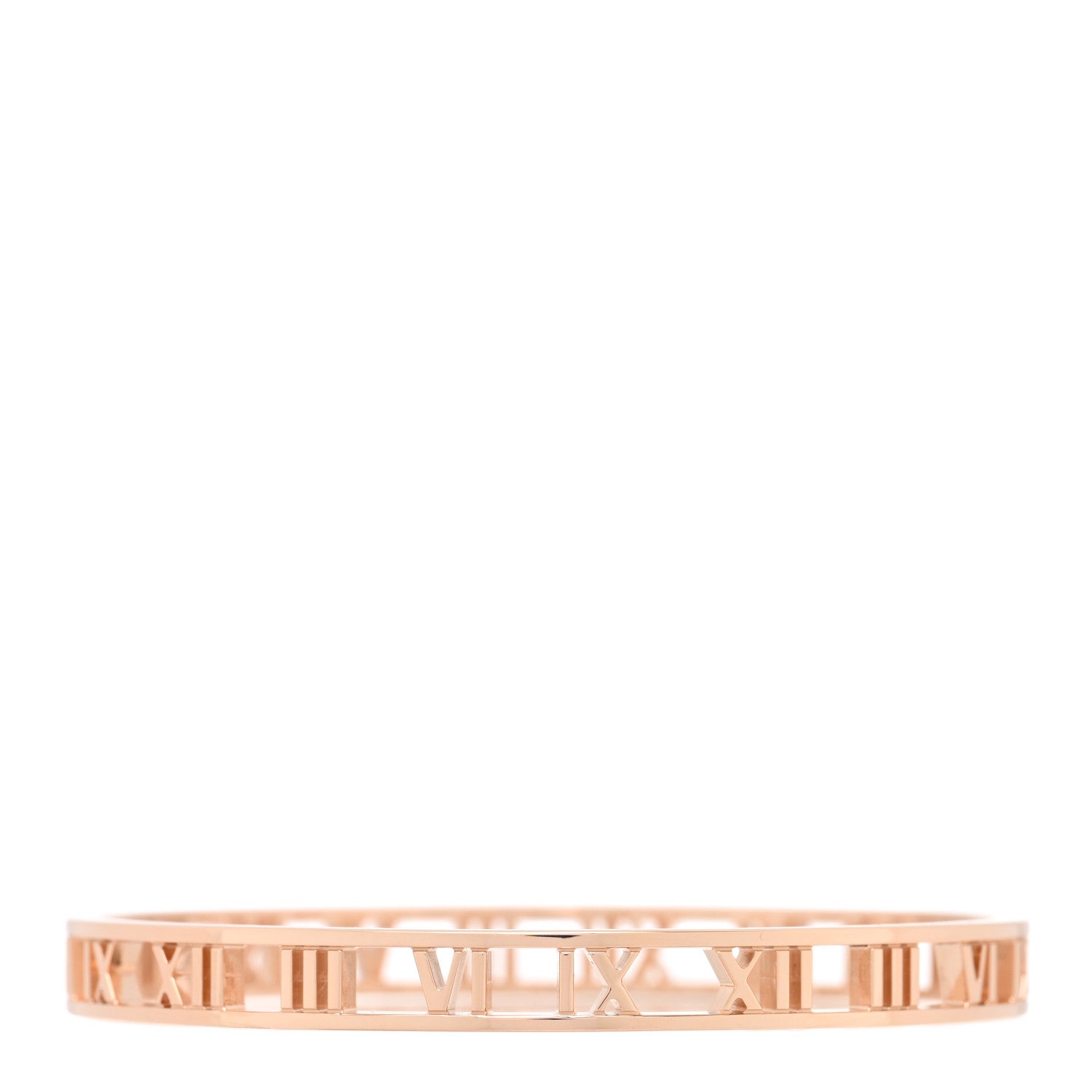 Tiffany 18K Rose Gold Open Narrow Atlas Bangle 1 of 3