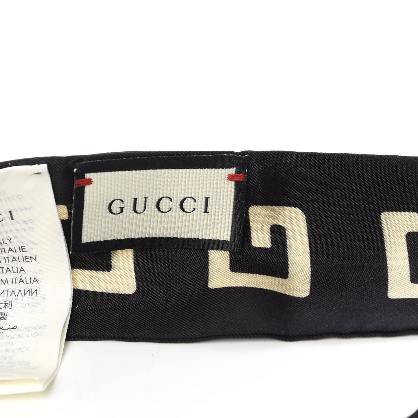 Silk Square G Neck Bow Scarf Black