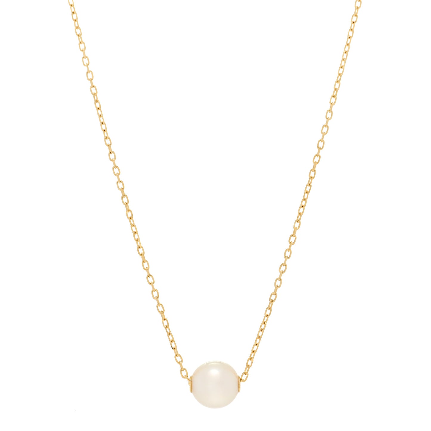 18K Yellow Gold Akoya Pearl 8mm Single Pendant Necklace