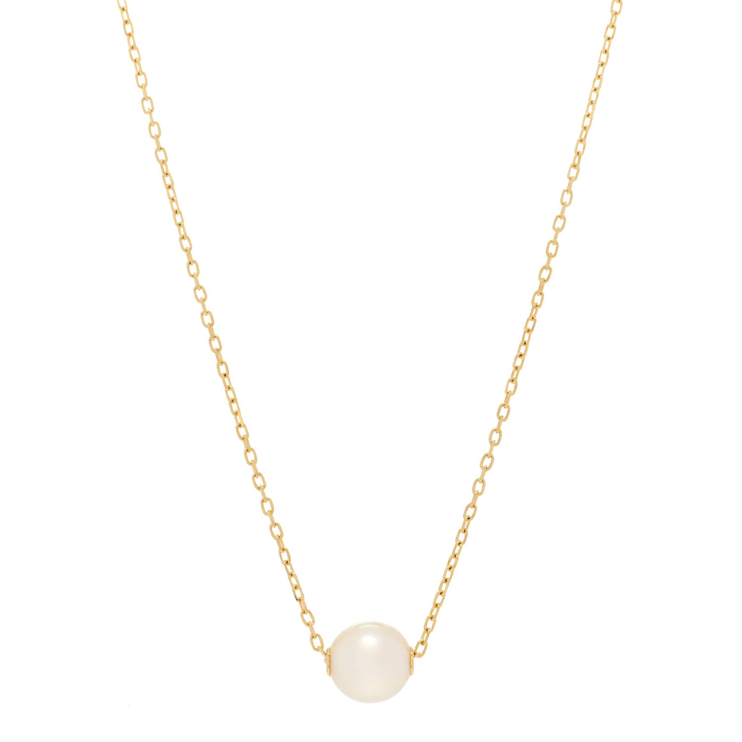 Mikimoto 18K Yellow Gold Akoya Pearl 8mm Single Pendant Necklace 1 of 4