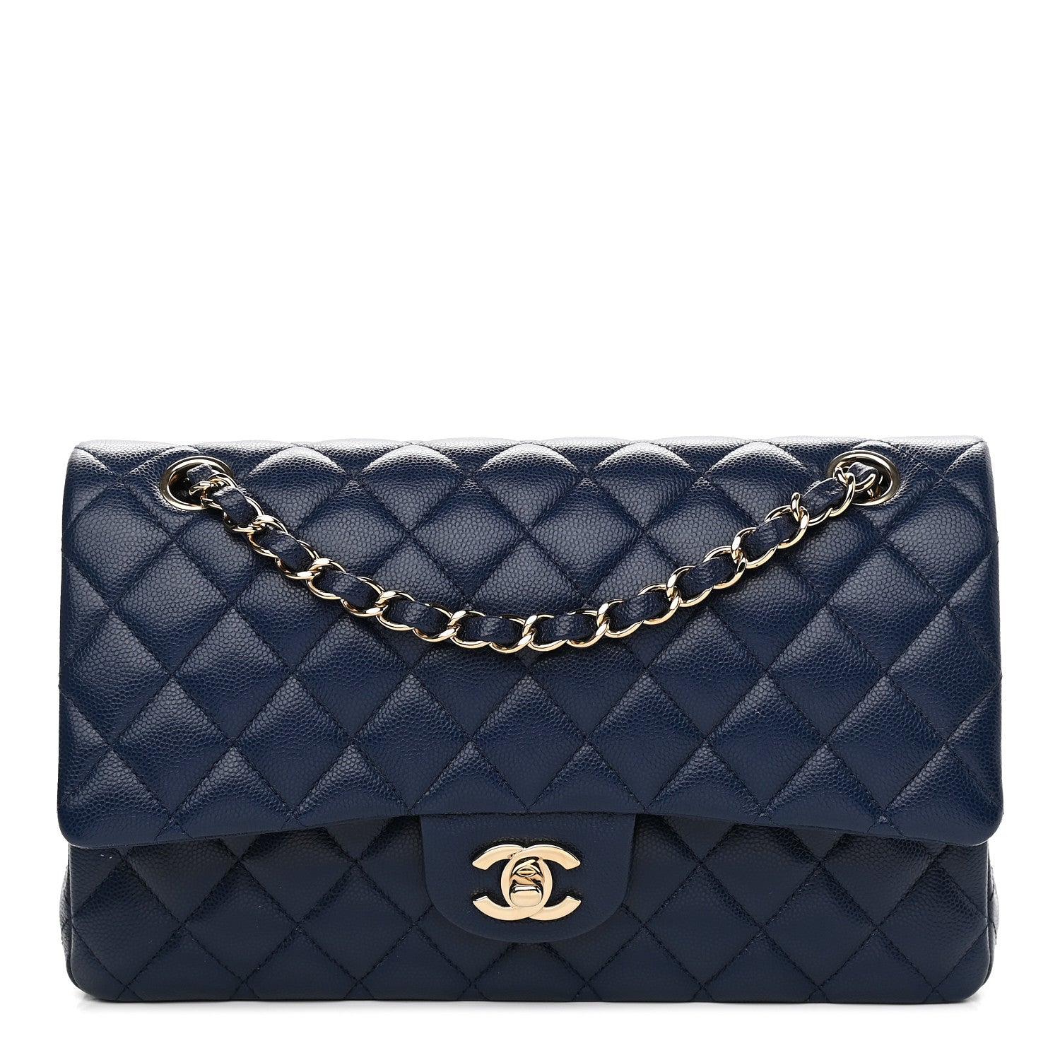 Chanel Caviar Quilted Medium Double Flap Navy 1 of 9