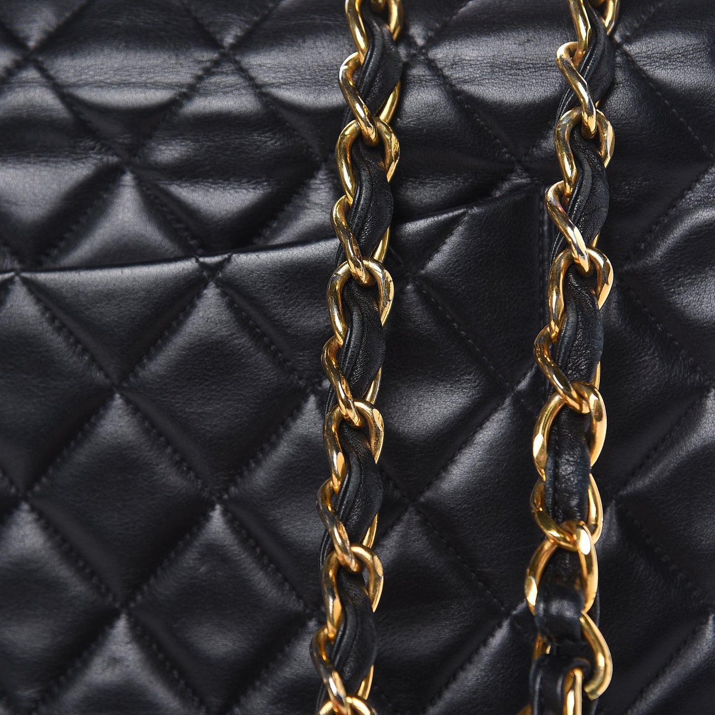 Lambskin Quilted XL Jumbo Single Flap Black
