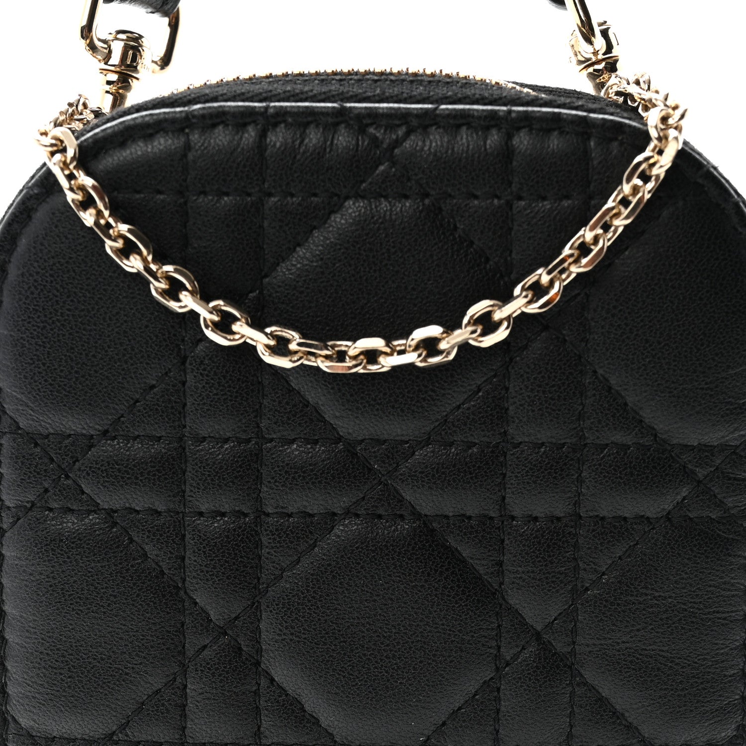 Christian Dior Lambskin Cannage Lady Dior Phone Holder Black 7 of 11