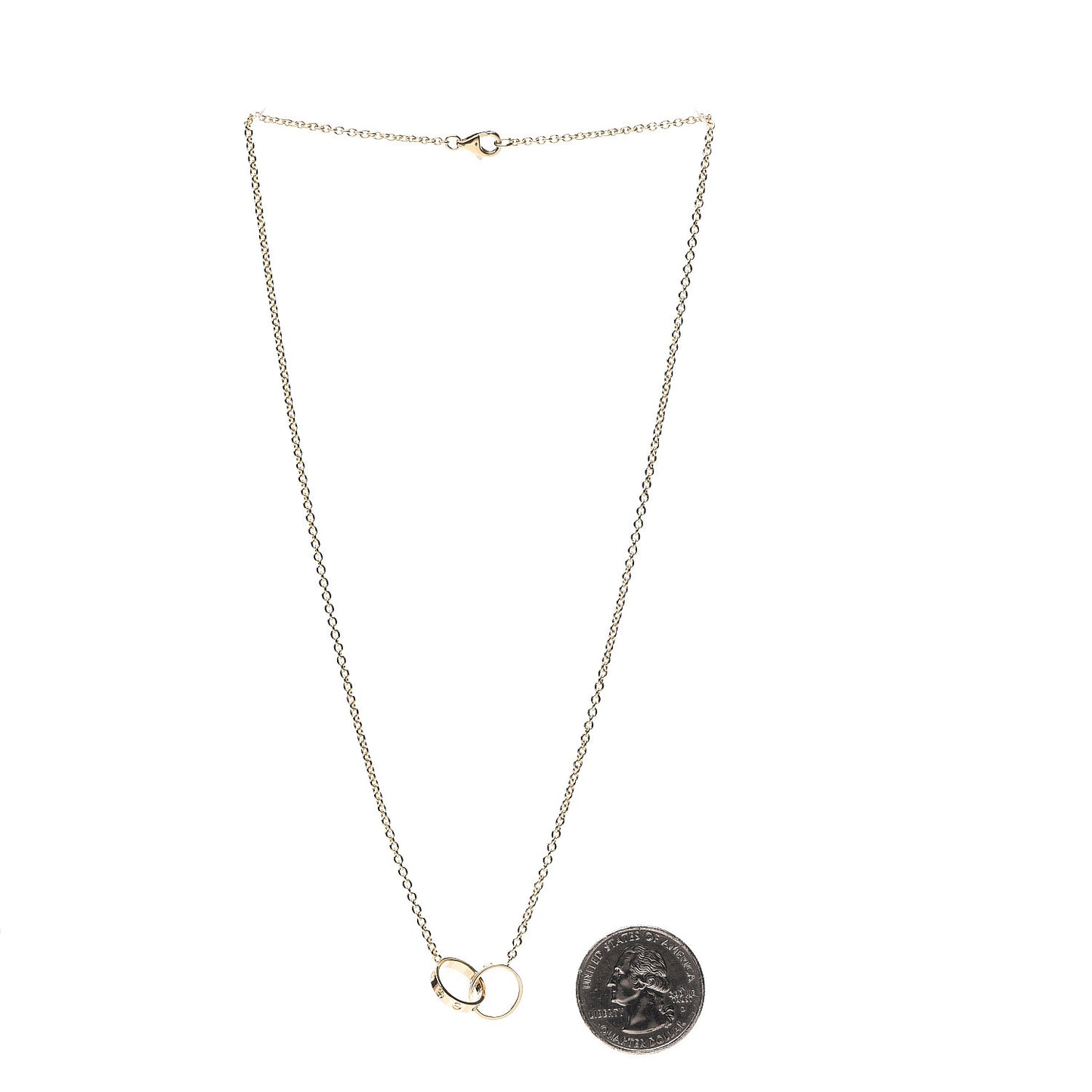 18K Yellow Gold Interlocking LOVE Necklace