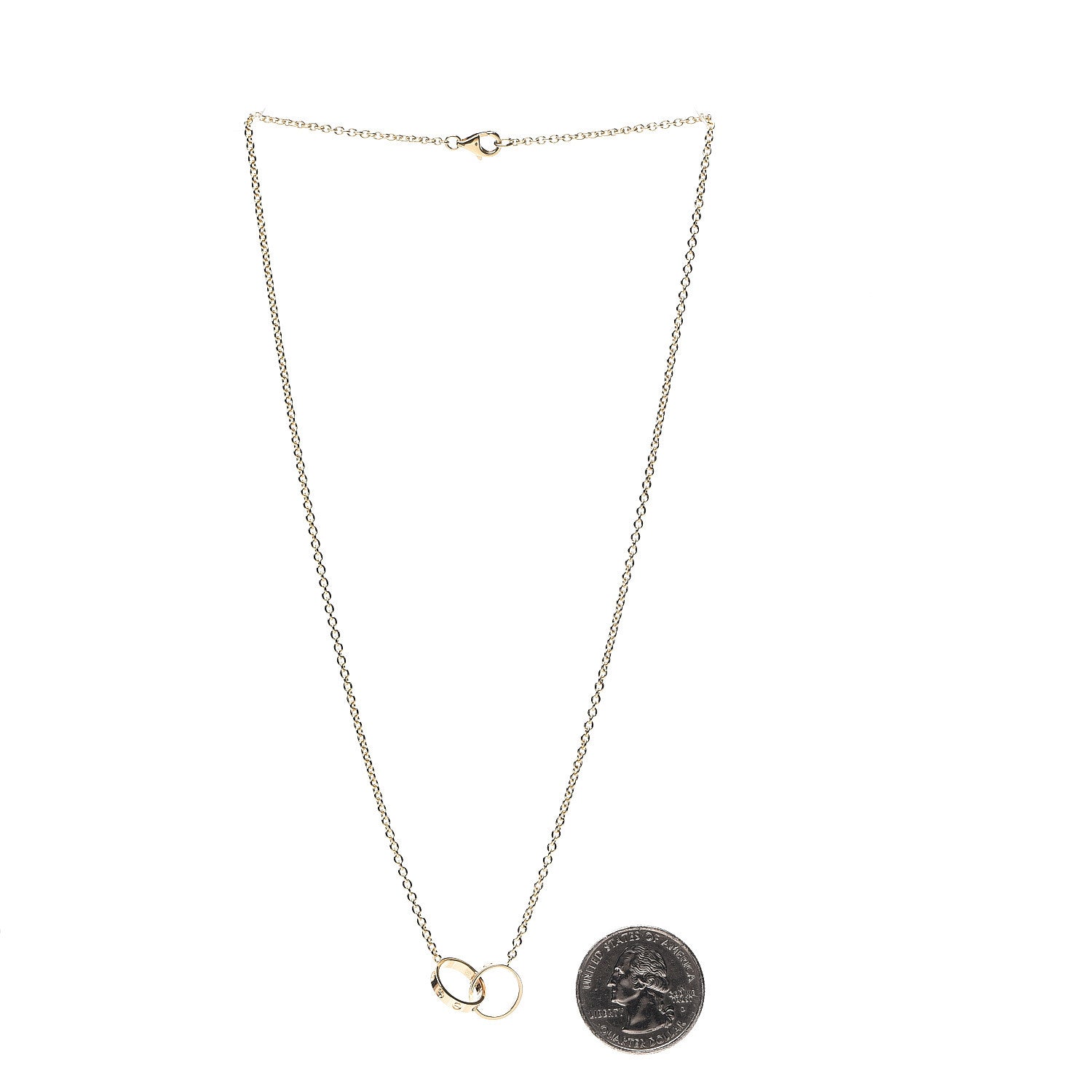 Cartier 18K Yellow Gold Interlocking LOVE Necklace 2 of 5